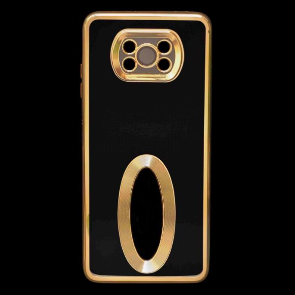 Gold 6D Chrome Logo Cut Transparent Case for Poco X3 - The Hatke