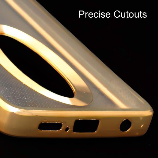 Gold 6D Chrome Logo Cut Transparent Case for Poco X3 - The Hatke
