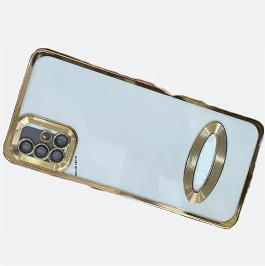 Gold 6D Chrome Logo Cut Transparent Case for Samsung A51 - The Hatke