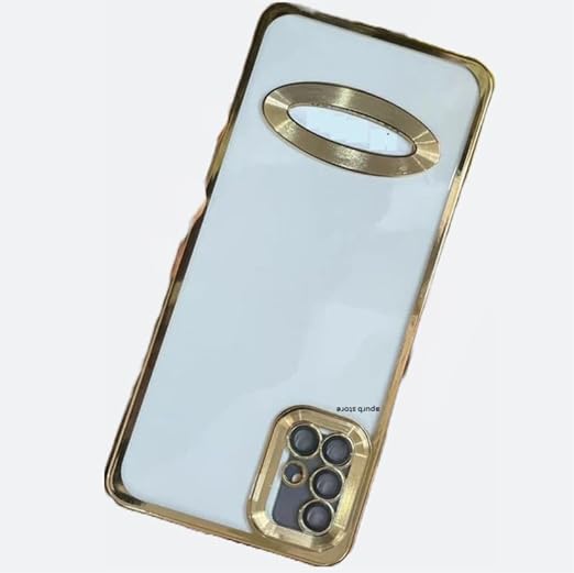 Gold 6D Chrome Logo Cut Transparent Case for Samsung A51 - The Hatke