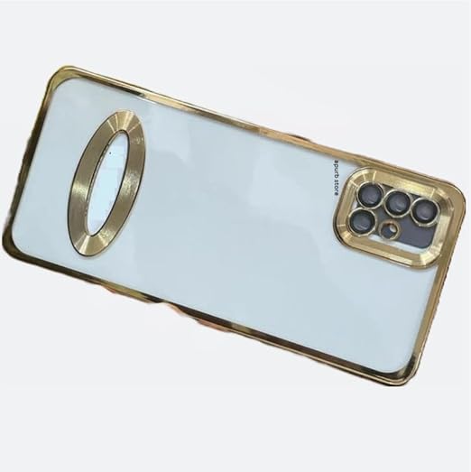Gold 6D Chrome Logo Cut Transparent Case for Samsung A51 - The Hatke