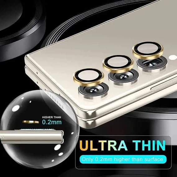 Gold Metallic camera ring lens guard for Samsung Galaxy Z Fold 6 - The Hatke