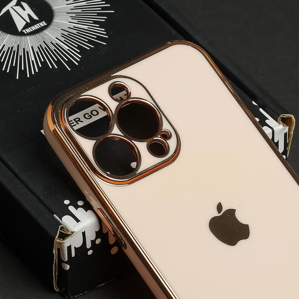 Golden Border Silicone Case for Apple iphone 11 pro - The Hatke