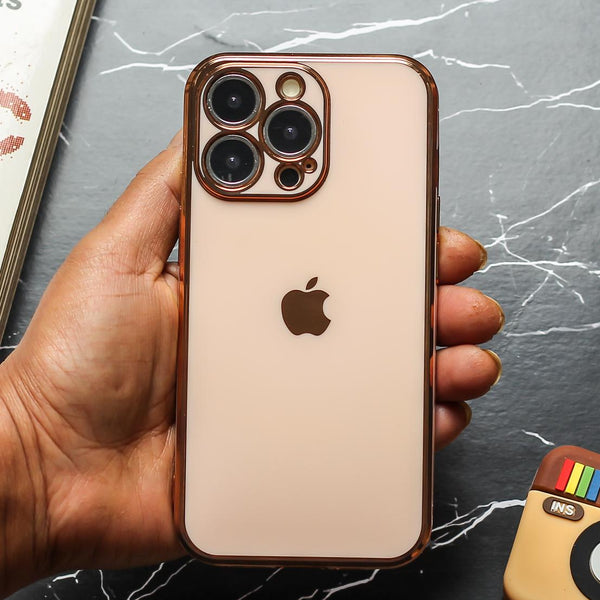 Golden Border Silicone Case for Apple iphone 11 pro - The Hatke