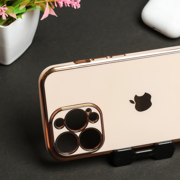 Golden Border Silicone Case for Apple iphone 11 pro - The Hatke