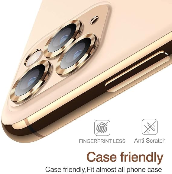 Golden Metallic camera ring lens guard for Apple iphone 11 Pro - The Hatke