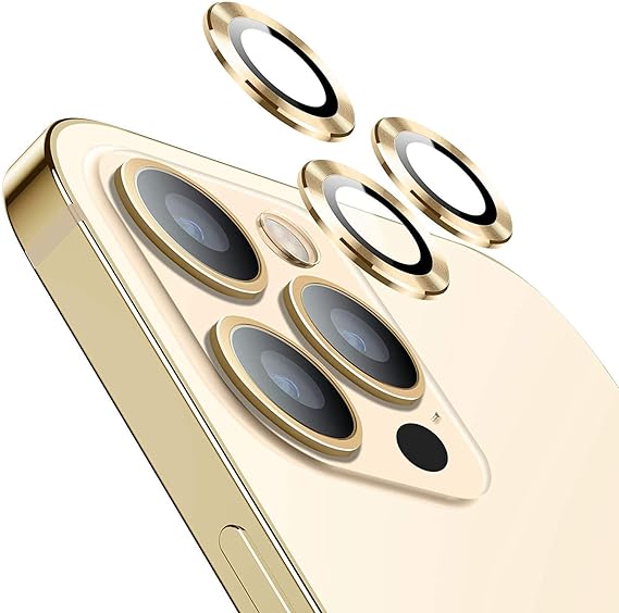 Golden Metallic camera ring lens guard for Apple iphone 15 Pro Max - The Hatke