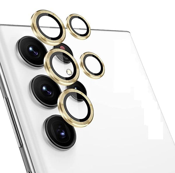 Golden Metallic camera ring lens guard for Samsung S23 Ultra - The Hatke