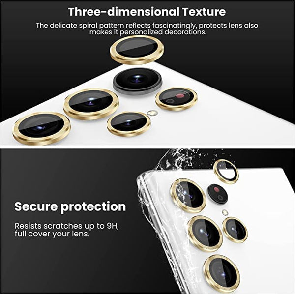Golden Metallic camera ring lens guard for Samsung S23 Ultra - The Hatke
