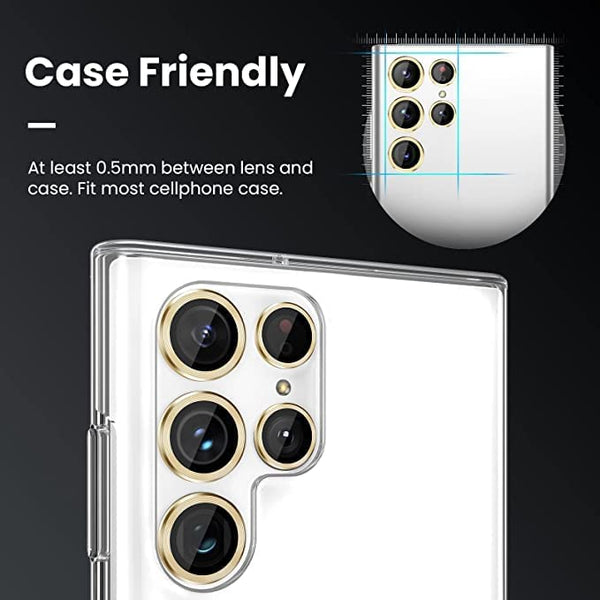Golden Metallic camera ring lens guard for Samsung S23 Ultra - The Hatke