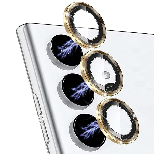 Golden Metallic camera ring lens guard for Samsung S24 Plus - The Hatke