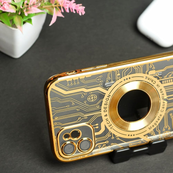 Golden Watch Machine Logo Cut Transparent Case for Apple Iphone 11 - The Hatke