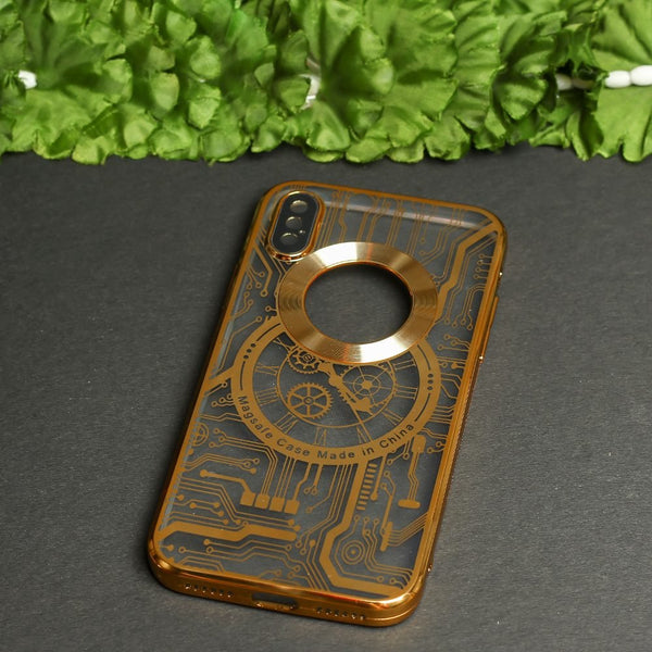 Golden Watch Machine Logo Cut Transparent Case for Apple Iphone X/Xs - The Hatke