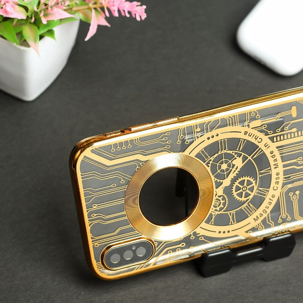Golden Watch Machine Logo Cut Transparent Case for Apple Iphone X/Xs - The Hatke