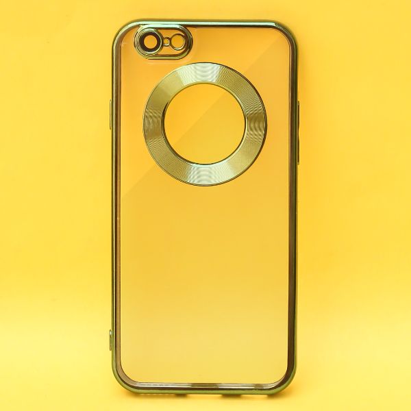Green 6D Chrome Logo Cut Transparent Case for Apple iphone 6/6s - The Hatke