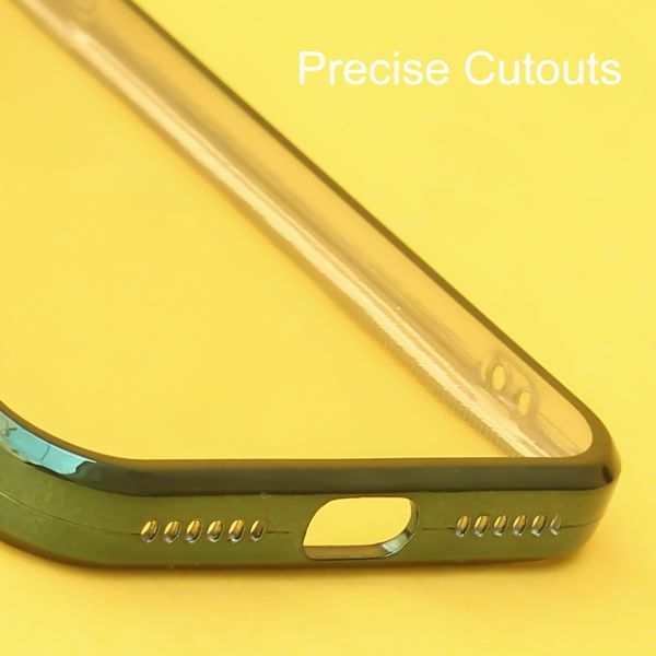 Green 6D Chrome Logo Cut Transparent Case for Apple iphone 7 - The Hatke