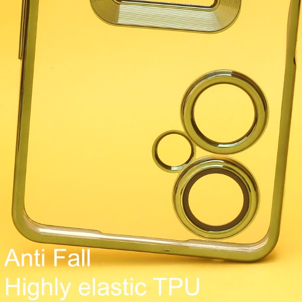 Green 6D Chrome Logo Cut Transparent Case for Oneplus Nord CE 3 Lite - The Hatke