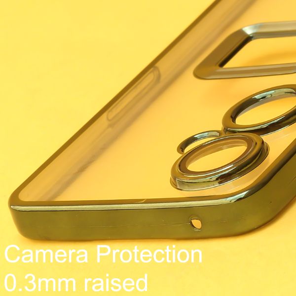 Green 6D Chrome Logo Cut Transparent Case for Oneplus Nord CE 3 Lite - The Hatke