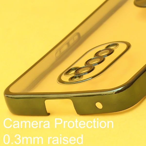 Green 6D Chrome Logo Cut Transparent Case for Oppo Reno 2F - The Hatke