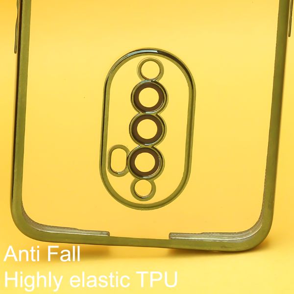 Green 6D Chrome Logo Cut Transparent Case for Oppo Reno 2F - The Hatke