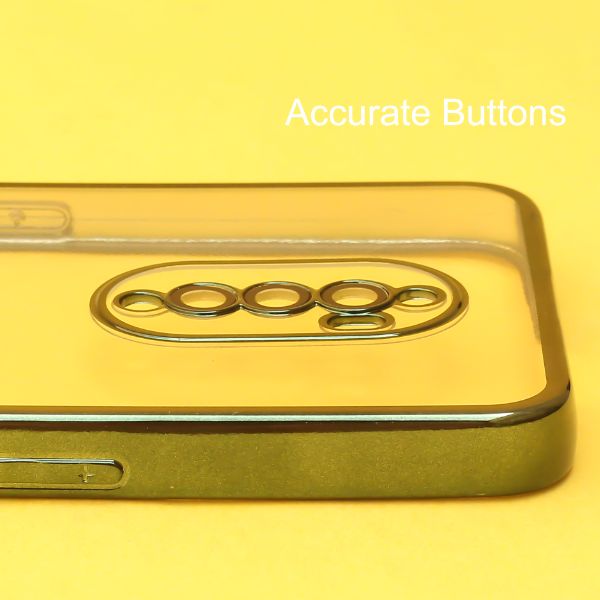 Green 6D Chrome Logo Cut Transparent Case for Oppo Reno 2F - The Hatke