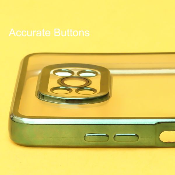 Green 6D Chrome Logo Cut Transparent Case for Poco X3 Pro - The Hatke