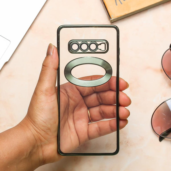 Green 6D Chrome Logo Cut Transparent Case for Samsung Note 8 - The Hatke
