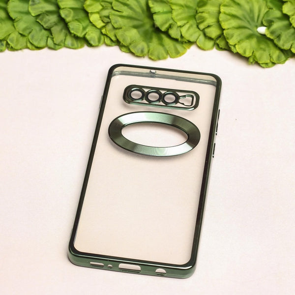 Green 6D Chrome Logo Cut Transparent Case for Samsung Note 8 - The Hatke