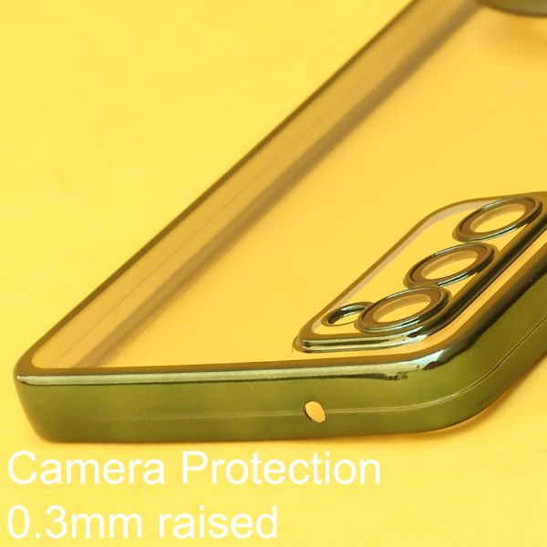 Green 6D Chrome Logo Cut Transparent Case for Samsung S20 FE - The Hatke