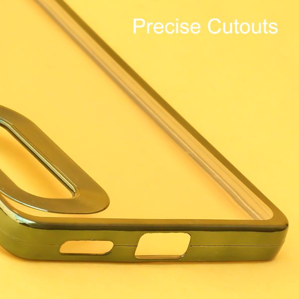 Green 6D Chrome Logo Cut Transparent Case for Vivo V27 5G - The Hatke