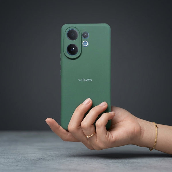 Green Camera Original Silicone case for Vivo V60 - The Hatke