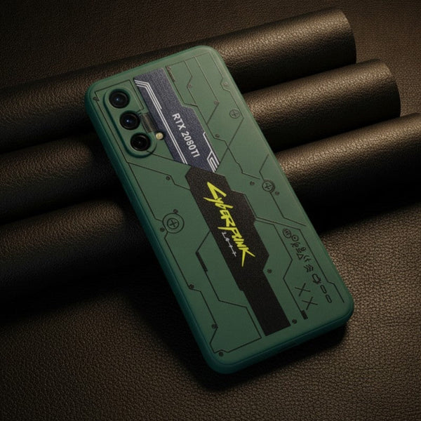 Green Cyberpunk Embossed Silicone case for Oneplus Nord Ce - The Hatke