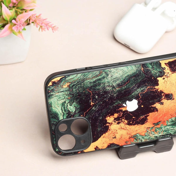 Green Golden elegance marble MB Case for Apple Iphone 13 - The Hatke