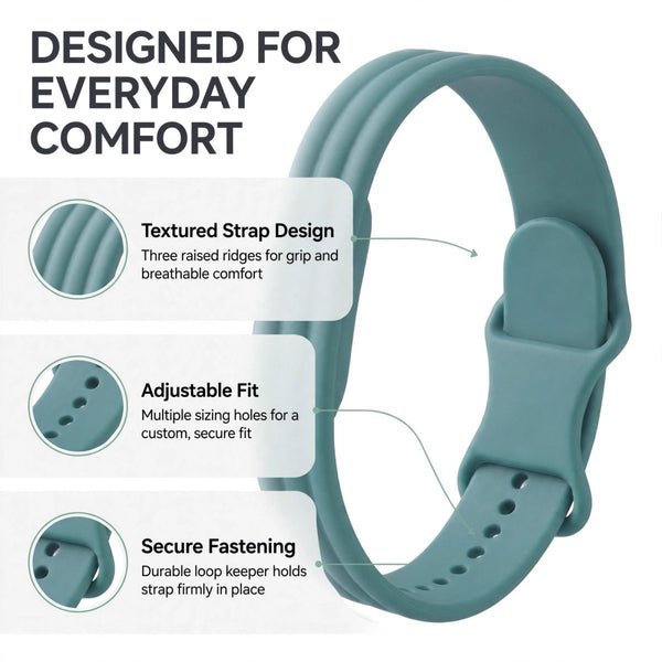 Green Lining Silicone Strap For Google Fitbit Air - The Hatke