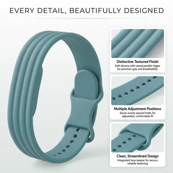 Green Lining Silicone Strap For Google Fitbit Air - The Hatke