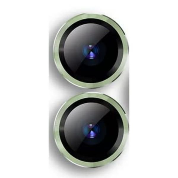 Green Metallic camera ring lens guard for Apple iphone 15 Plus - The Hatke