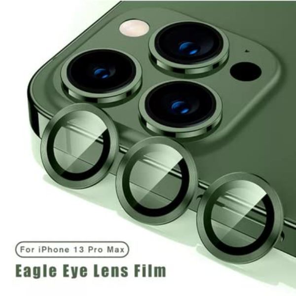 Green Metallic camera ring lens guard for Apple iphone 15 Pro Max - The Hatke