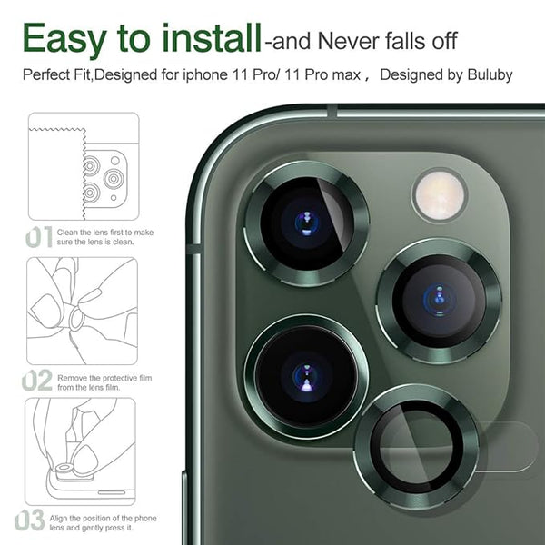 Green Metallic camera ring lens guard for Apple iphone 15 Pro Max - The Hatke