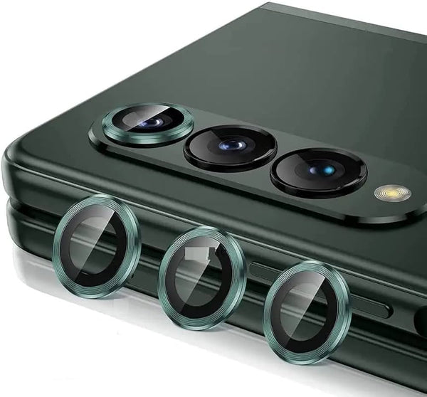 Green Metallic camera ring lens guard for Samsung Galaxy Z Fold 3 - The Hatke