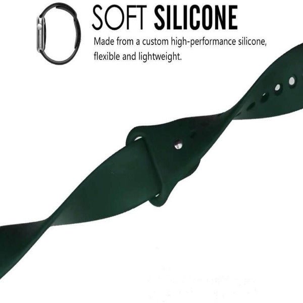 Green Plain Silicone Strap For Watch Series 1 (42mm/44mm/45mm/46mm/49mm) - The Hatke