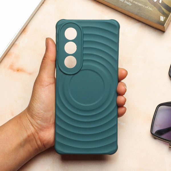 Green Round Wave Silicone Case for Oppo K12X - The Hatke