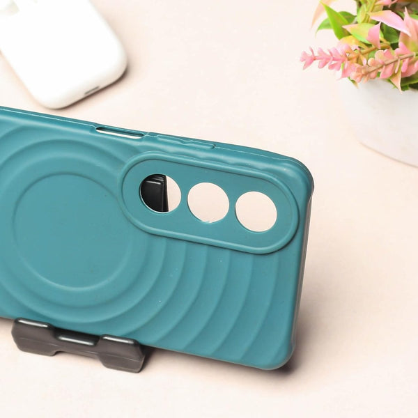 Green Round Wave Silicone Case for Oppo K12X - The Hatke