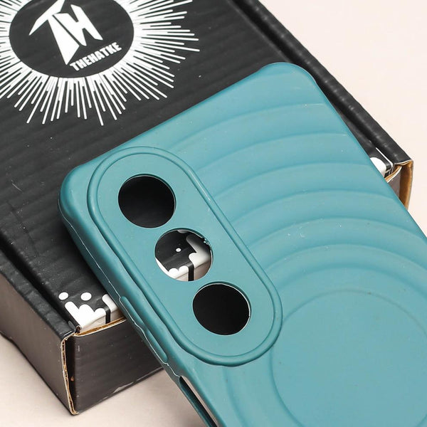 Green Round Wave Silicone Case for Oppo K12X - The Hatke