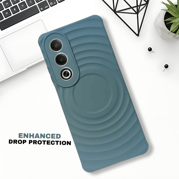 Green Round Wave Silicone Case for Oppo K12X - The Hatke