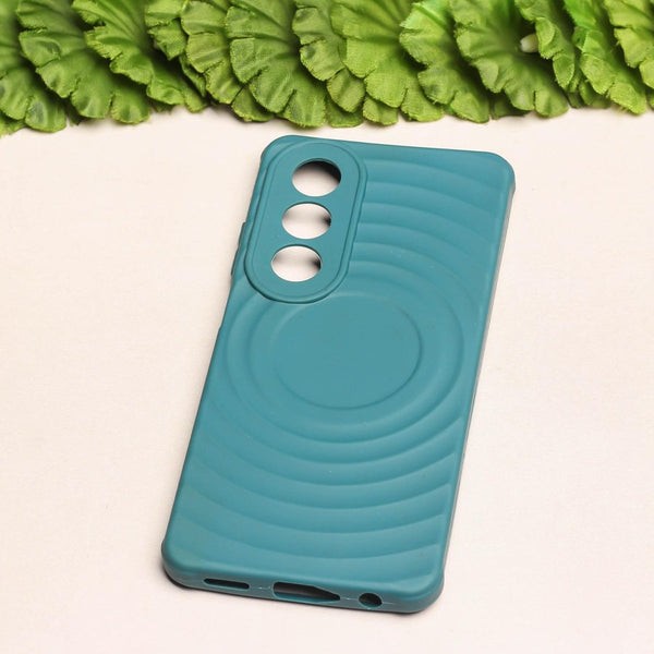 Green Round Wave Silicone Case for Oppo K12X - The Hatke