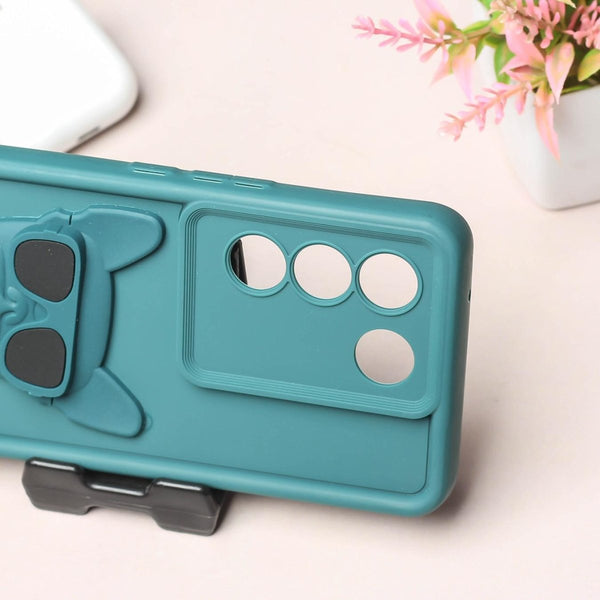 Green SHOUNENN BULLDOG Silicone case for Vivo V27 - The Hatke