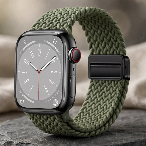 Green Unity Braided Solo Loop For Strap For Apple Watch Series 1 (38mm/40mm/41mm) - The Hatke