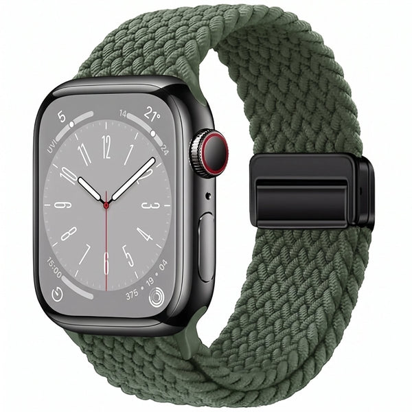Green Unity Braided Solo Loop For Strap For Apple Watch Series 1 (38mm/40mm/41mm) - The Hatke