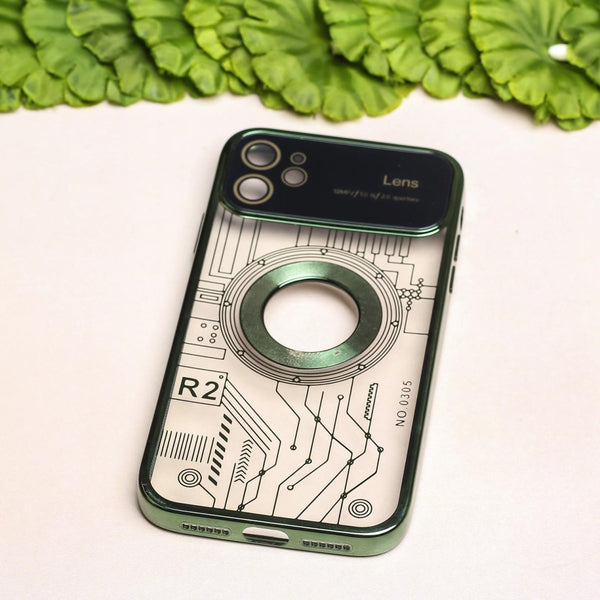 Green Watch Machine Logo Cut Transparent Case for Apple Iphone 11 - The Hatke