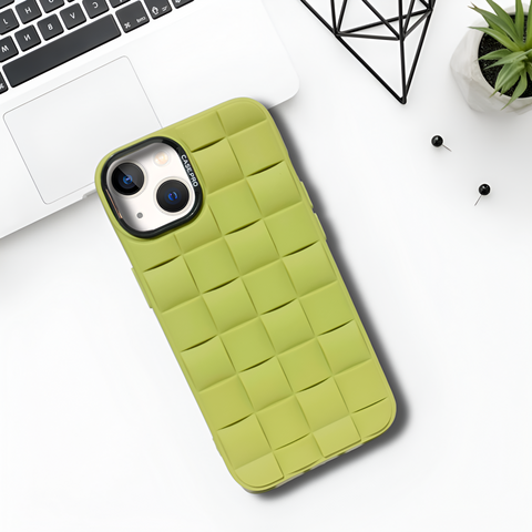 Green Grid silicone case for Apple iPhone 14 Plus